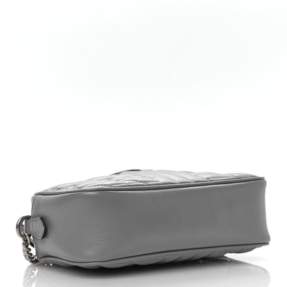 Gucci Calfskin Matelasse Aria Small GG Marmont Chain Shoulder Bag Deep Grey 4 of 10