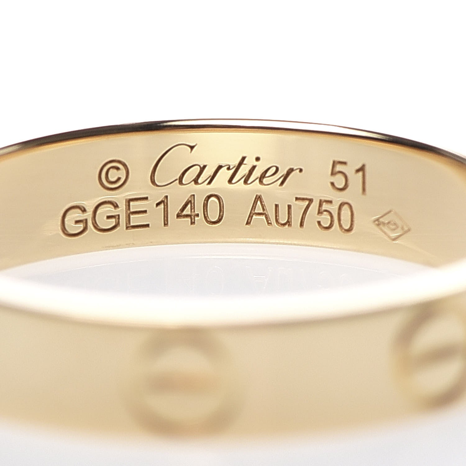 Cartier 18K Yellow Gold 3.5mm LOVE Wedding Band Ring 51 5.75 4 of 6