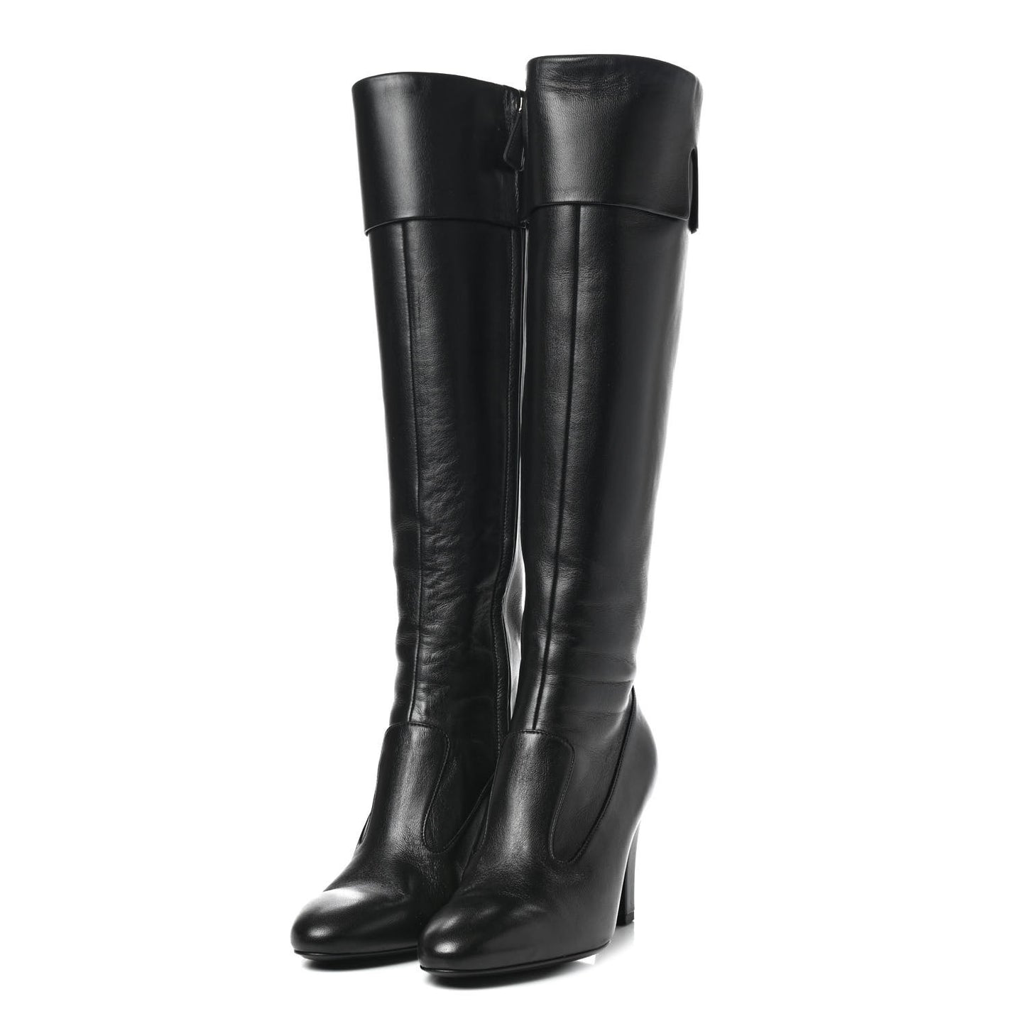 Lambskin High Boots 36 Black