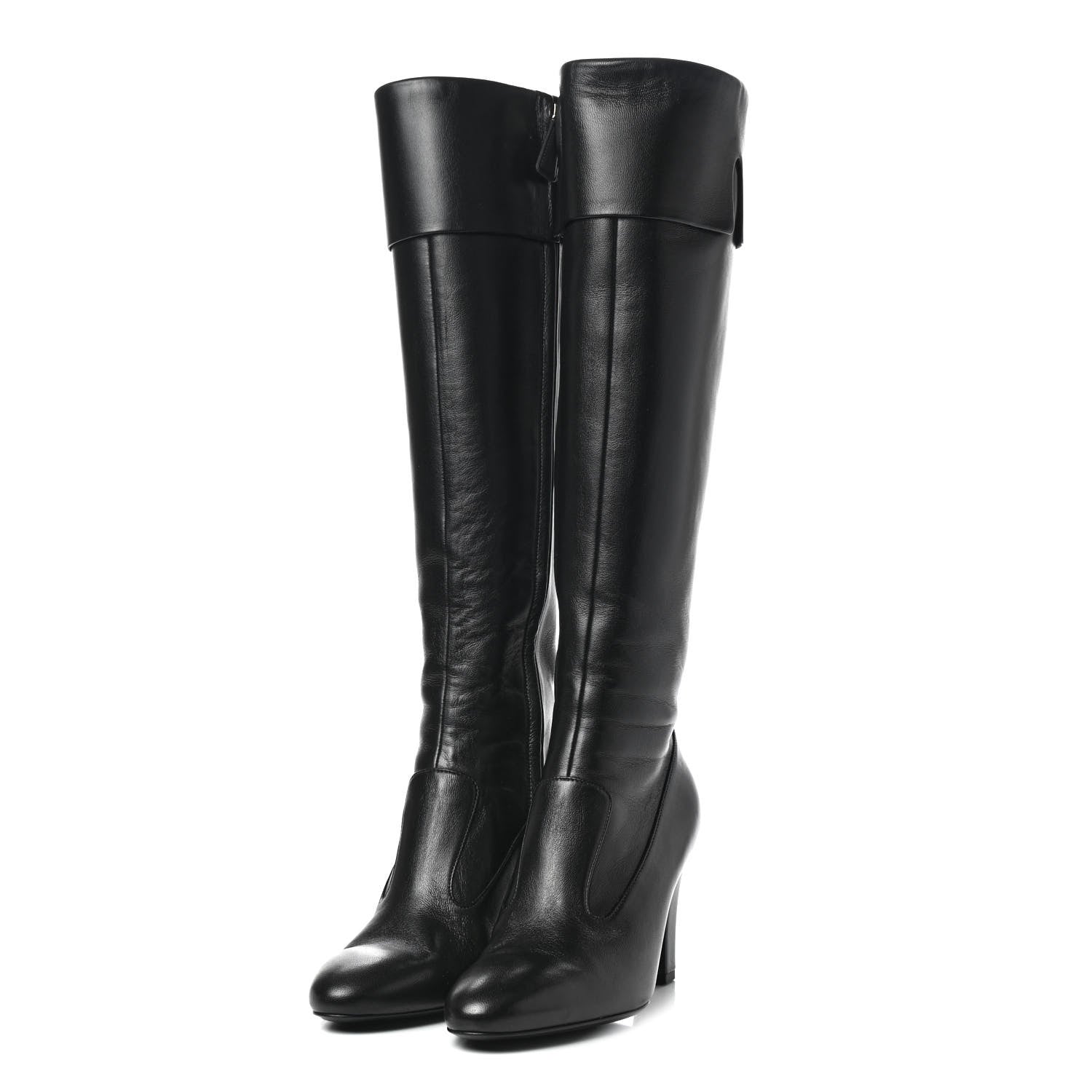 Chanel Lambskin High Boots 36 Black 3 of 12