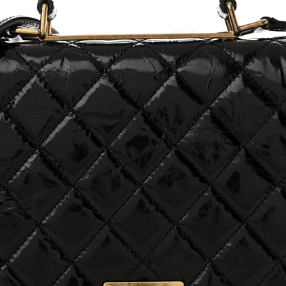 Chanel Glazed Calfskin Quilted Rita Top Handle Flap Black 8 of 16