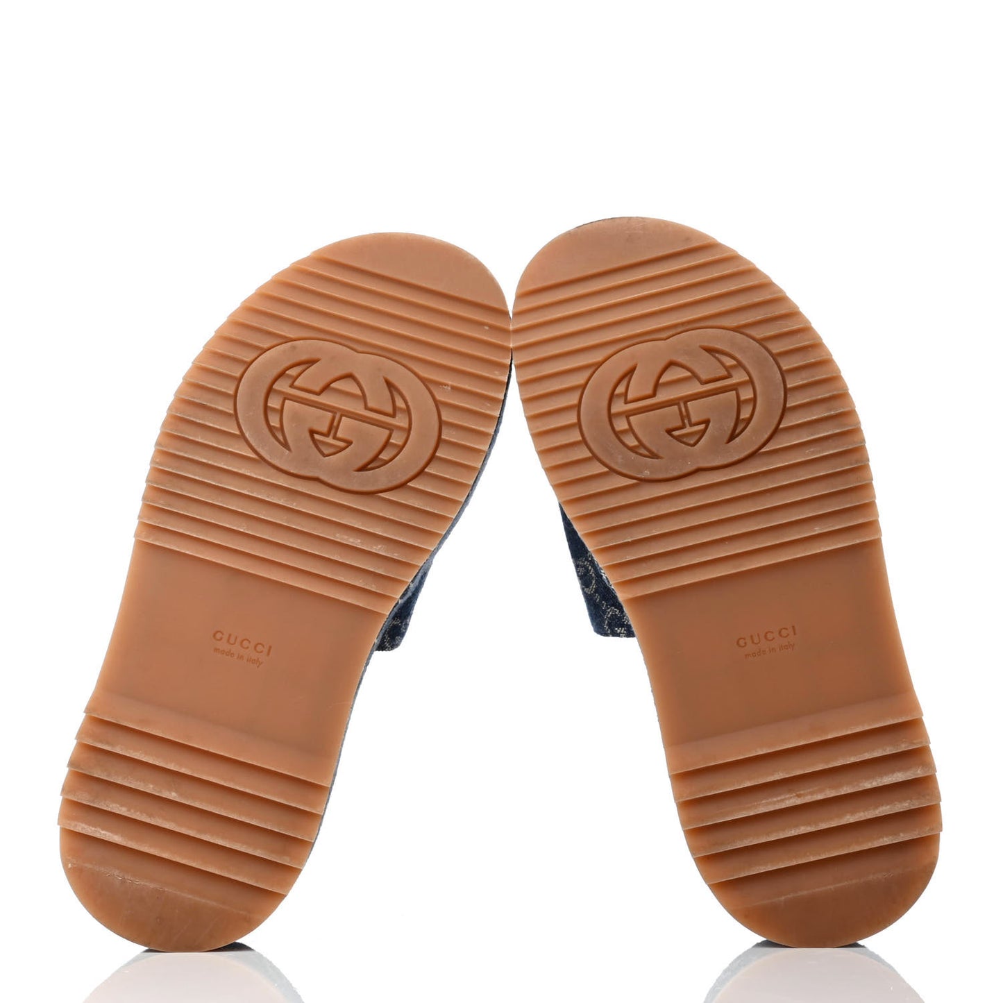New Denim GG Monogram Angelina Platform 55mm Slide Sandals 36.5 Blue Tea