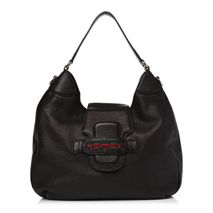 Gucci Calfskin Web Medium Dressage Hobo Coffee Brown 1 of 18