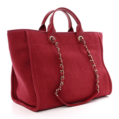 Chanel Canvas Medium Deauville Tote Red 4 of 12