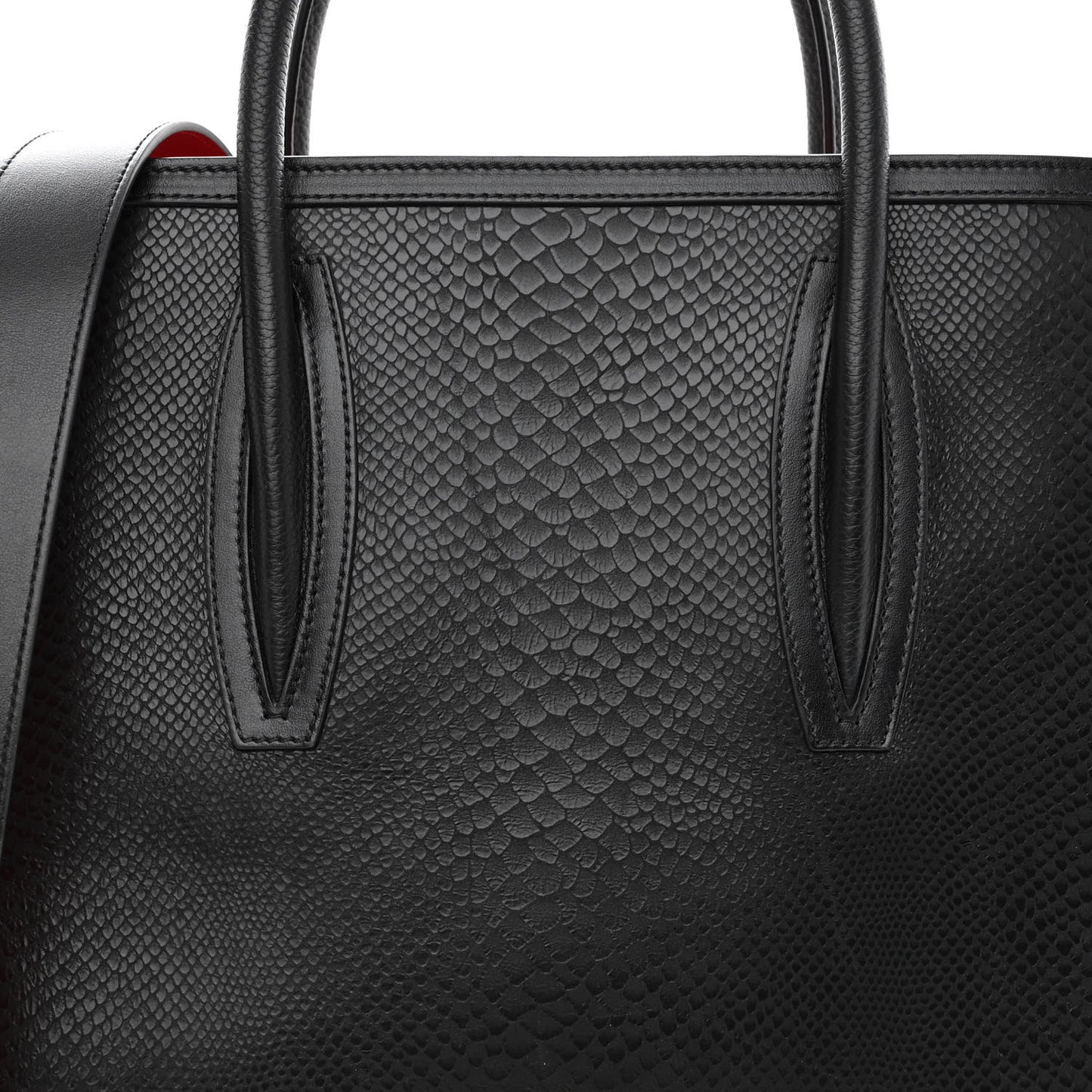 Snakeskin Medium Paloma Tote Black