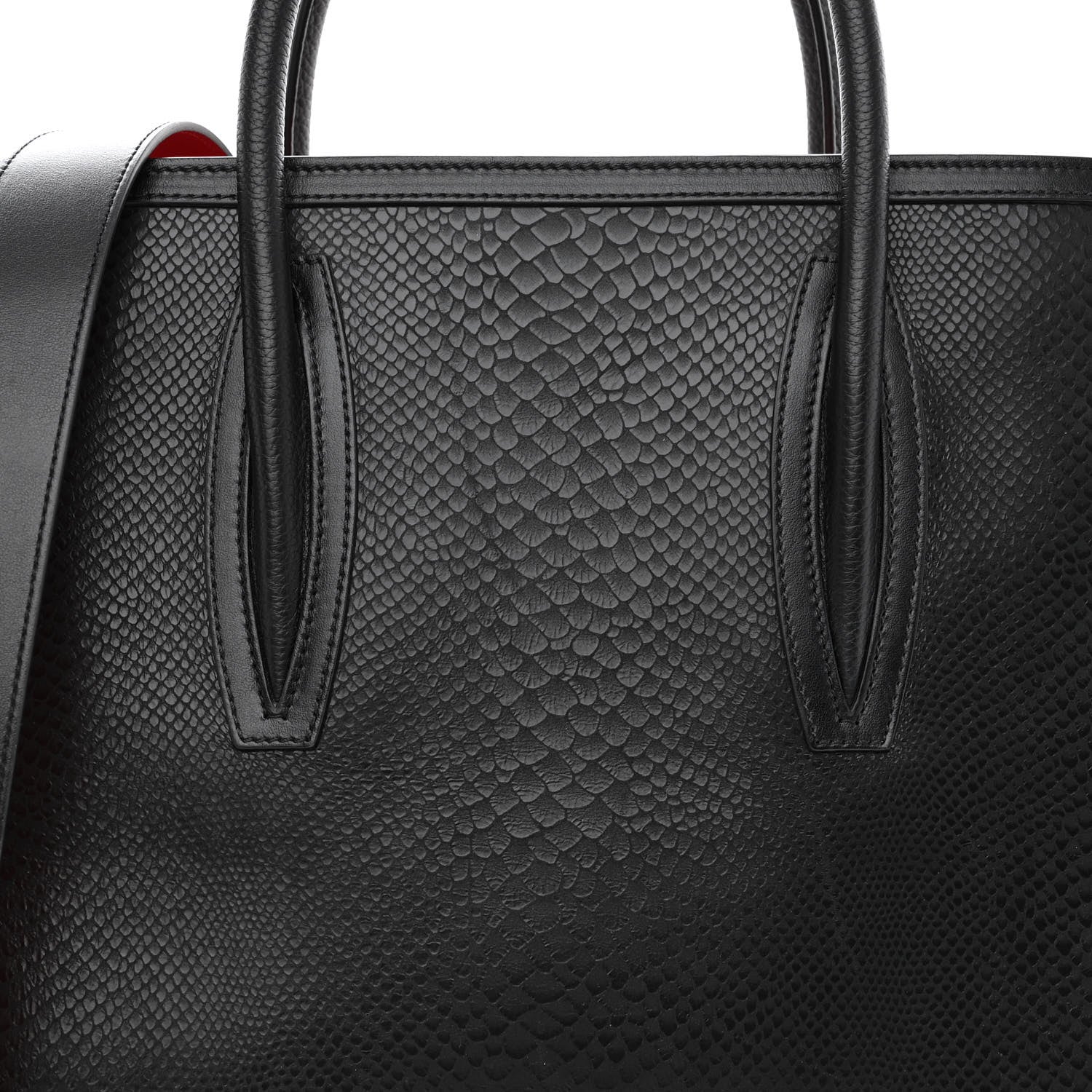 Christian Louboutin Snakeskin Medium Paloma Tote Black 7 of 9
