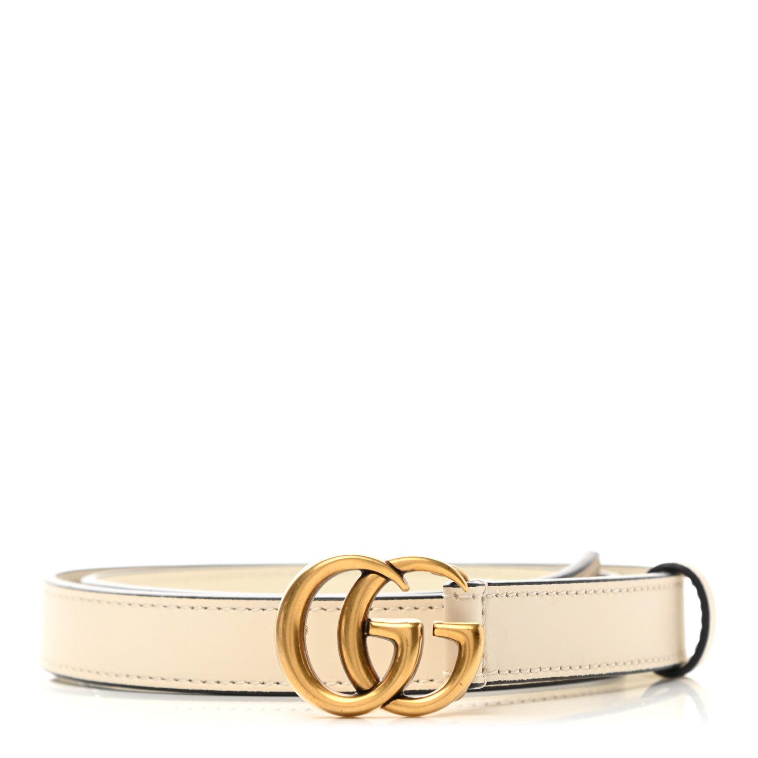 Gucci Calfskin Double G 20mm Belt 75 30 Mystic White 1 of 6