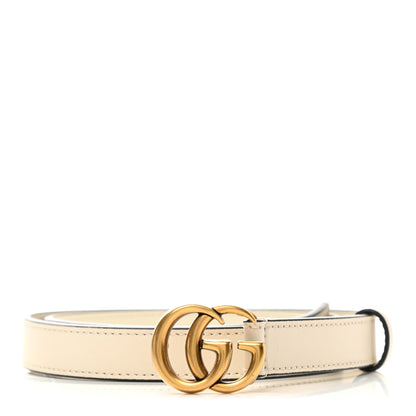 Gucci Calfskin Double G 20mm Belt 75 30 Mystic White 1 of 6