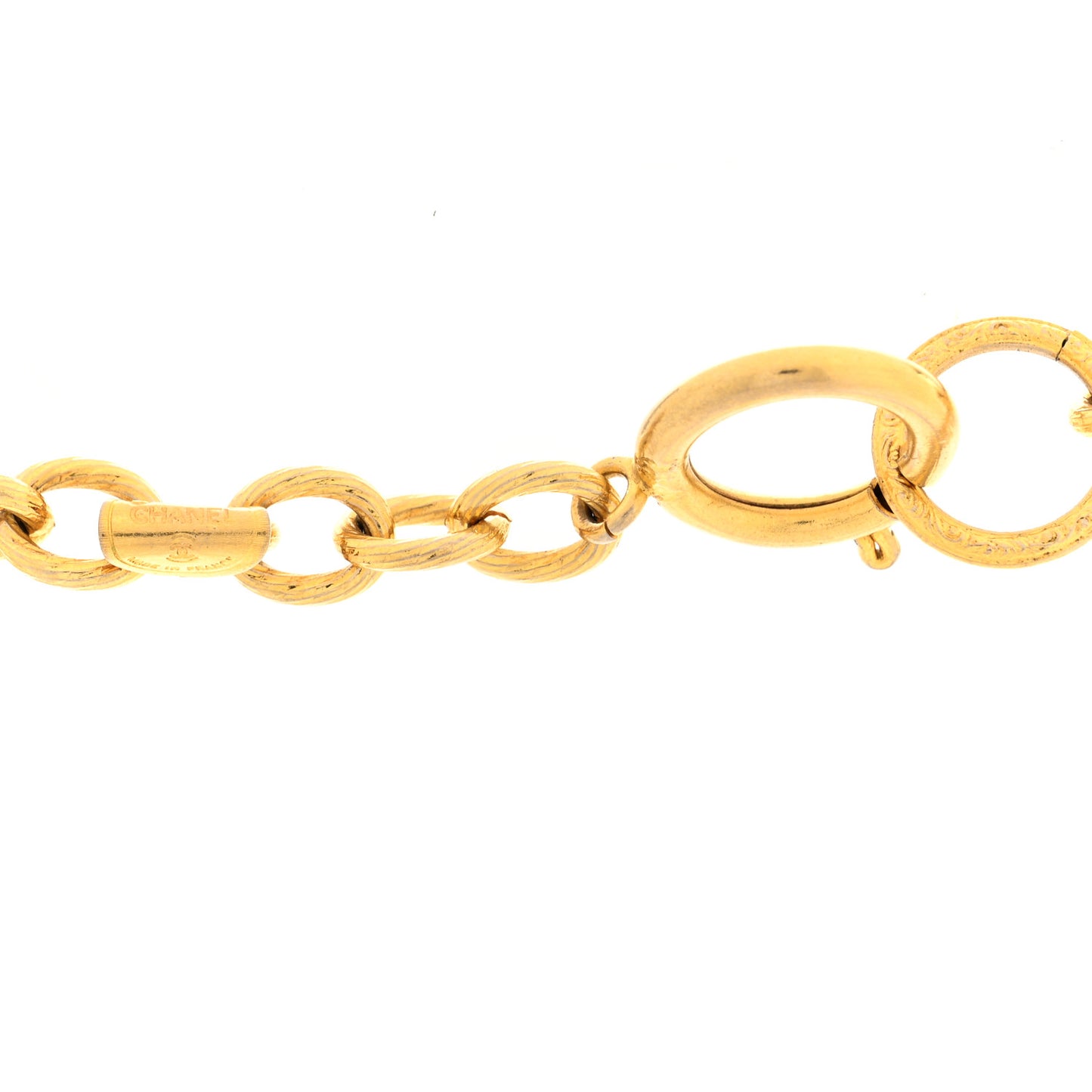 Metal CC Neck Tie Charm Necklace Gold