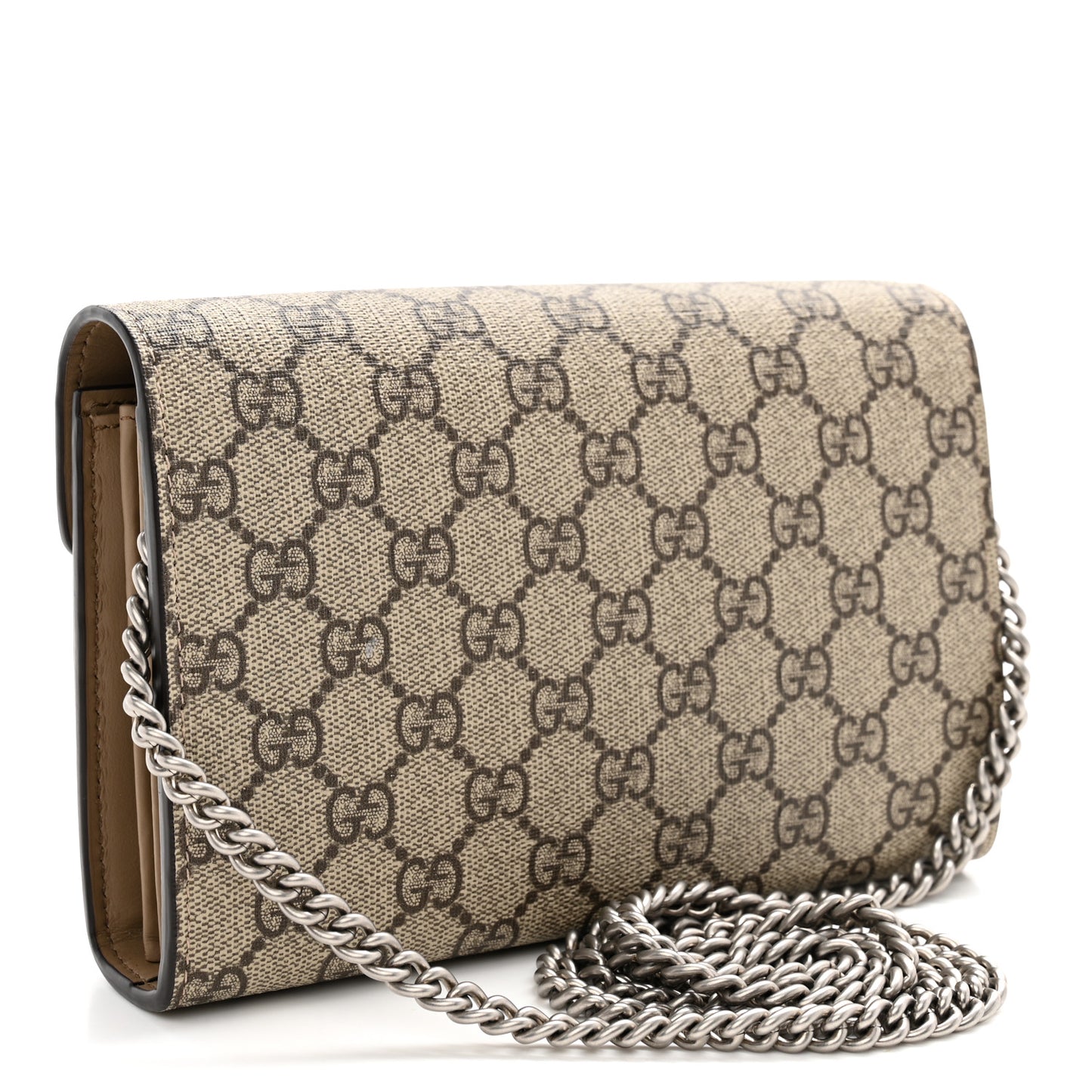 GG Supreme Monogram Mini Dionysus Chain Wallet Beige Taupe
