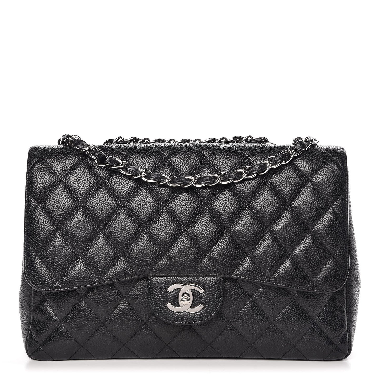 Caviar Quilted Jumbo Single Flap Black
