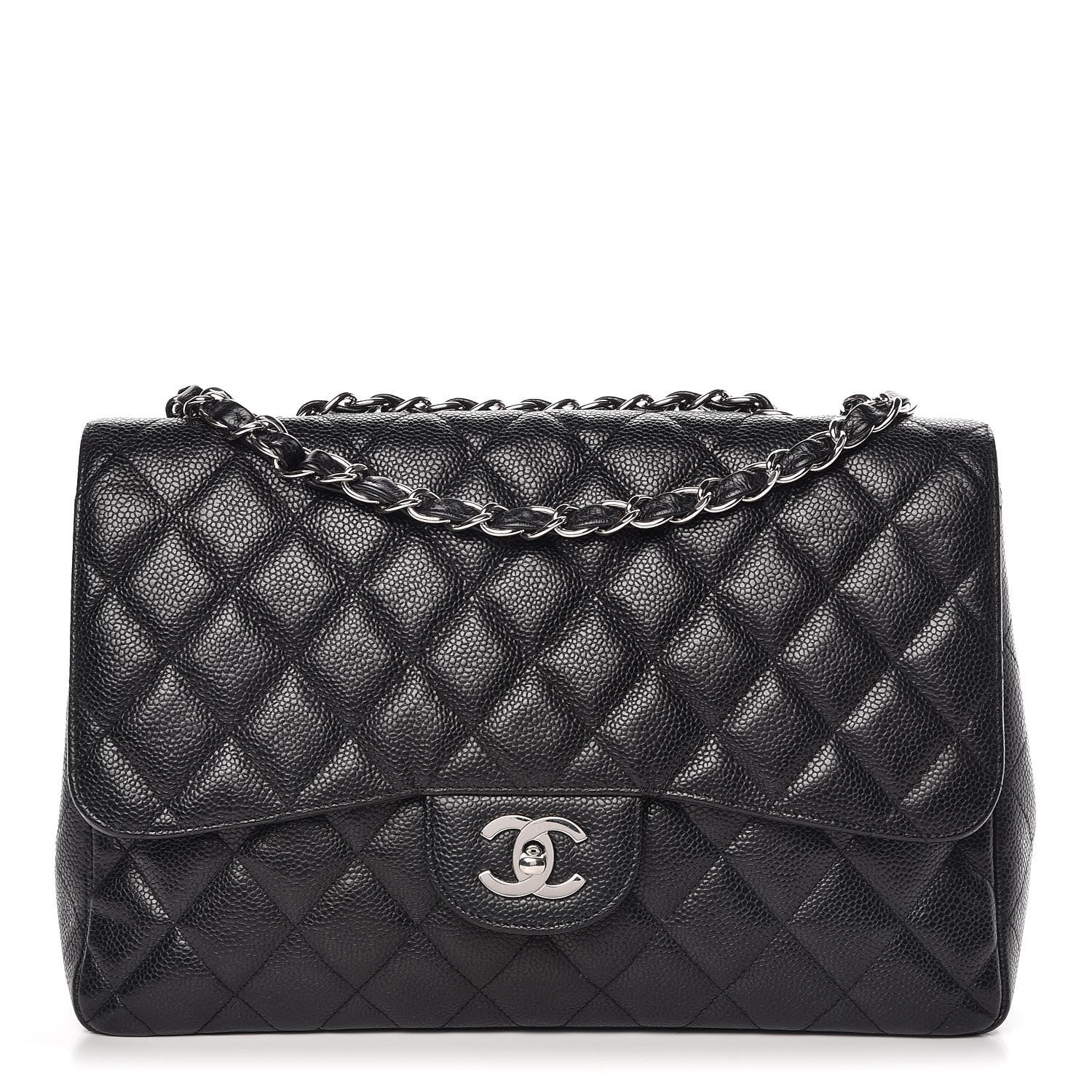 Chanel Caviar Quilted Jumbo Single Flap Black 1 of 9