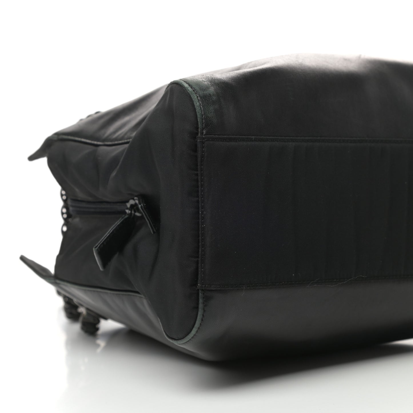 Nappa Nylon Chain Shoulder Bag Black