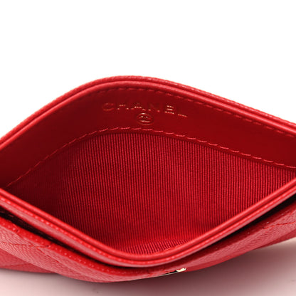 Chanel Caviar Quilted Card Holder Red 3 of 4