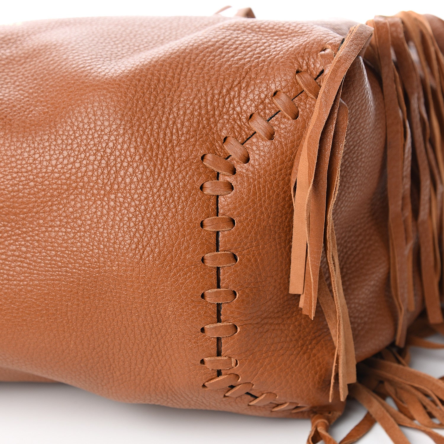 Valentino Garavani Grained Calfskin C-Rockee Fringe Tote Light Cuir 12 of 13
