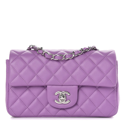 Chanel Lambskin Quilted Mini Rectangular Flap Purple 1 of 11