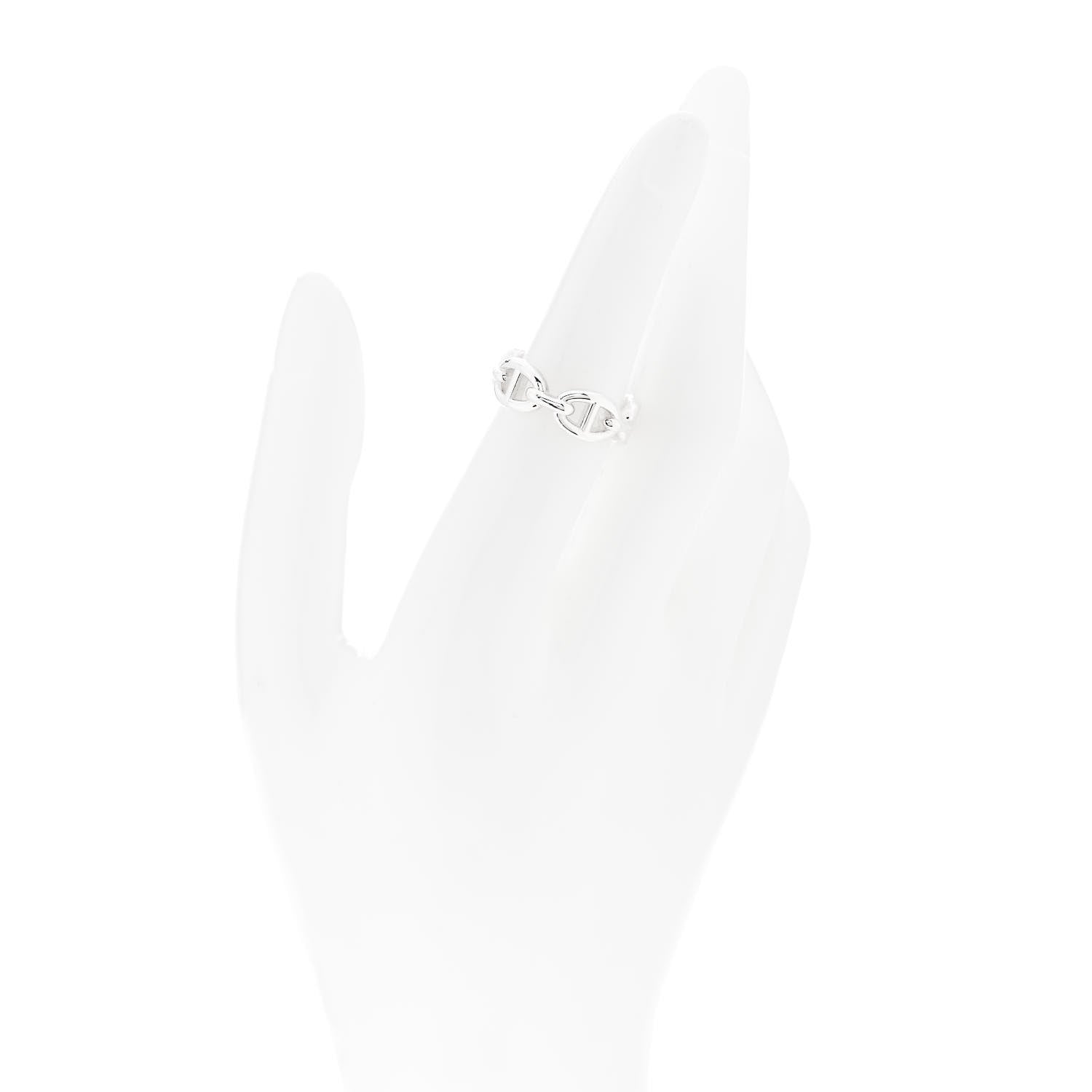 Hermes Sterling Silver PM Chaine d'Ancre Enchainee Band Ring 52 6 2 of 9
