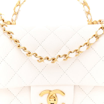 Chanel Caviar Quilted Small Handy CC Flap White 8 of 11