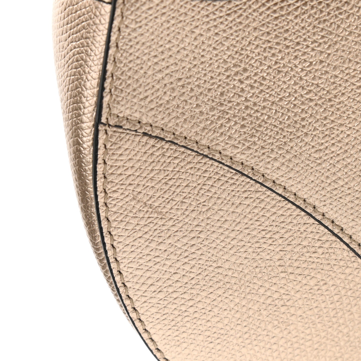 Metallic Grained Calfskin Saddle Bag Gold