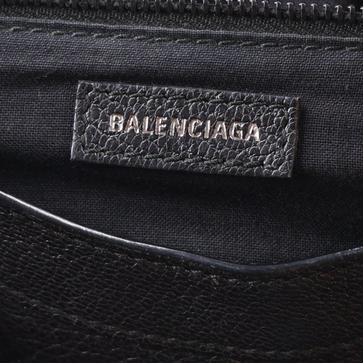 Shiny Goatskin Matte Black Metallic Edge Hardware Mini City Black