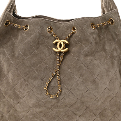 Chanel Suede Quilted Medium Chanel 25 Handbag Dark Grey 9 of 12