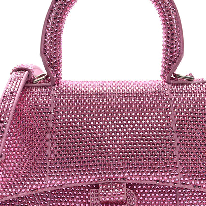 Balenciaga Strass Suede Hourglass Top Handle Bag XS Pink 7 of 9