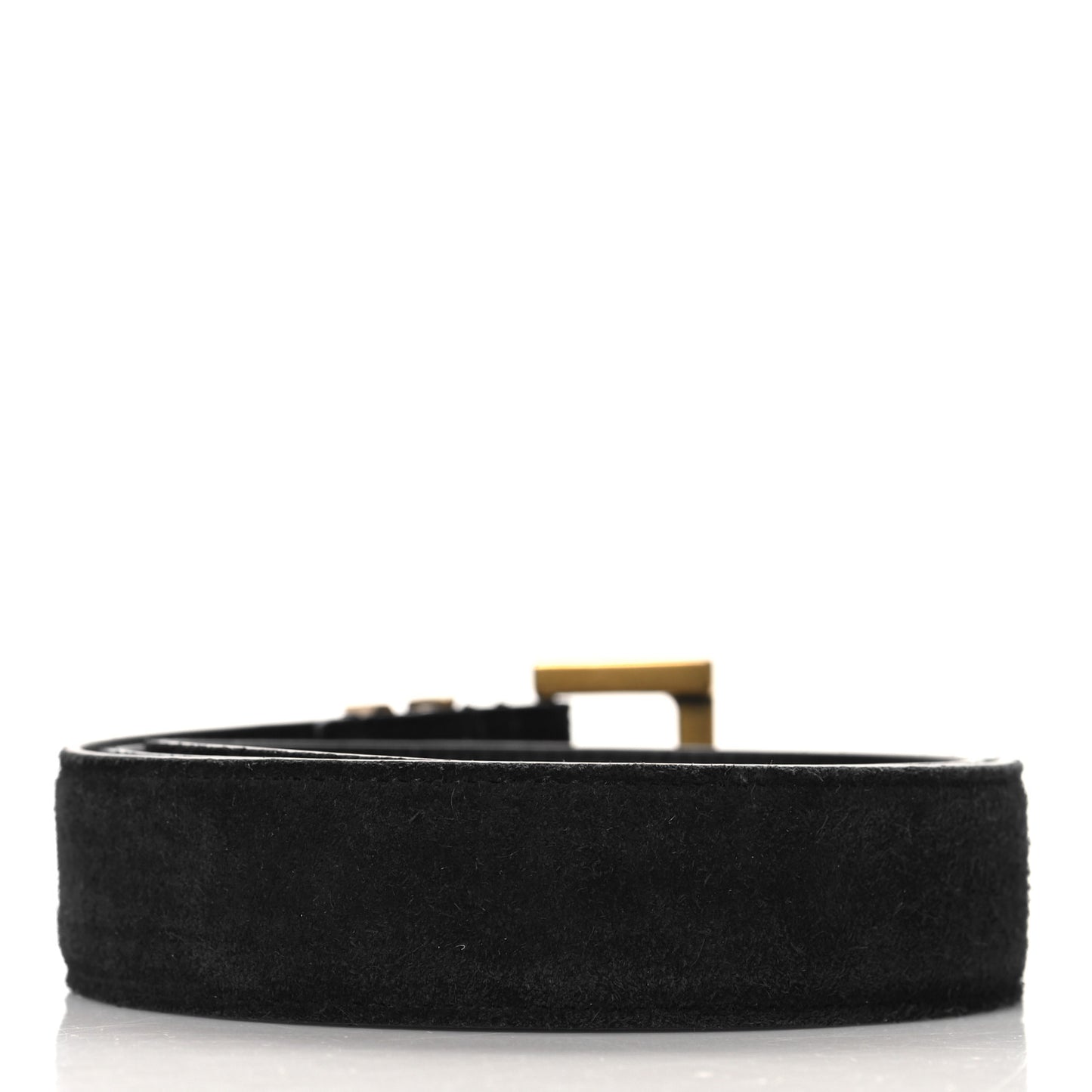 Suede Monogram Square Buckle Belt 80 32 Black