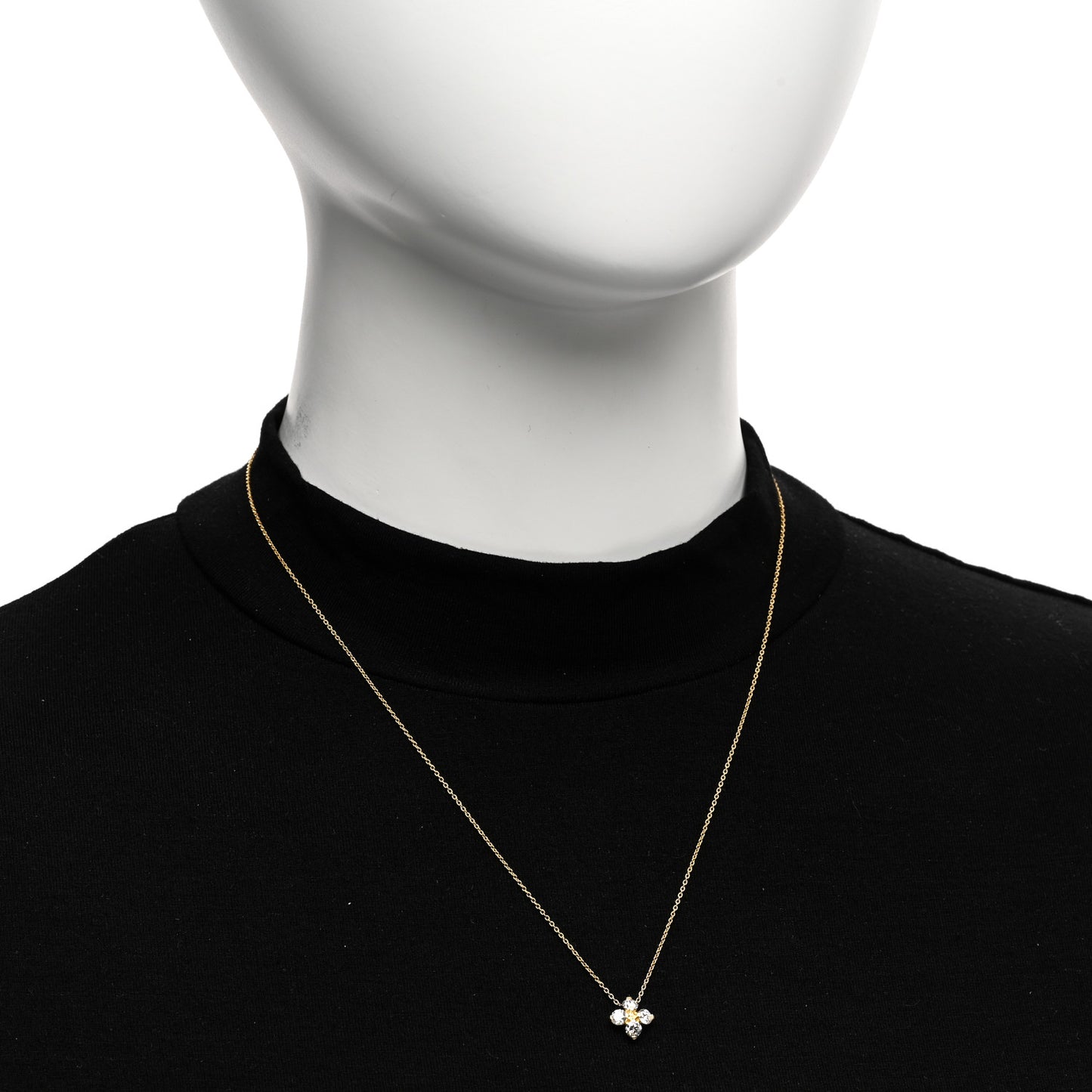 ROBERTO COIN 18K Yellow Gold Diamond Love in Verona Flower Pendant Necklace