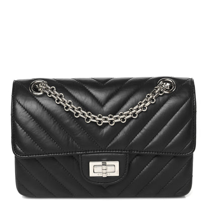 Chanel Aged Calfskin Chevron Quilted 2.55 Reissue Mini Flap Black 1 of 11