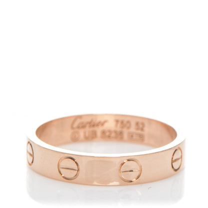 Cartier 18K Pink Gold 4mm LOVE Wedding Band Ring 52 6 1 of 4