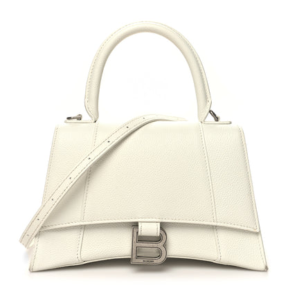 Balenciaga Grained Calfskin Small Hourglass Top Handle Bag White 1 of 14