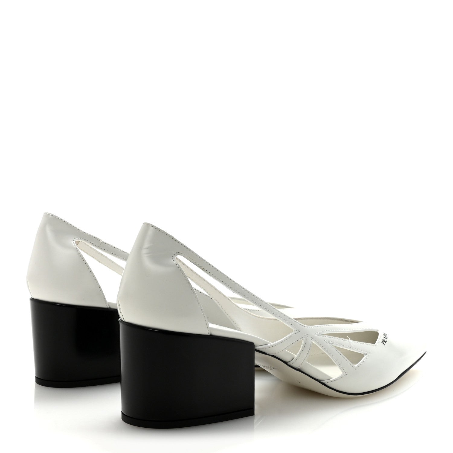 Prada Spazzolato Cutout 55mm Pumps 39 White 5 of 9