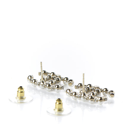 Chanel Pearl Crystal Nefertiti CC Earrings Gold 3 of 5