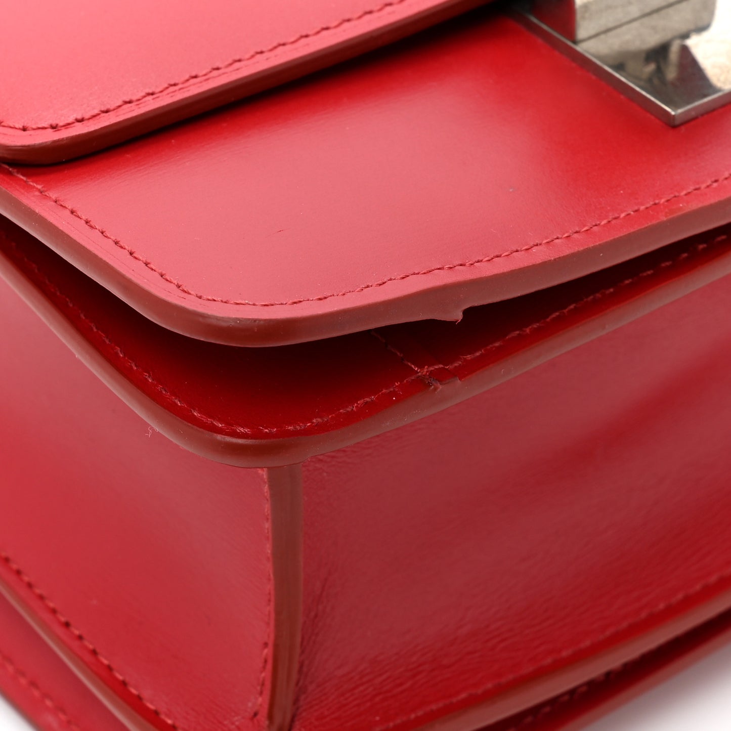 Smooth Calfskin Small Classic Box Flap Bag Red