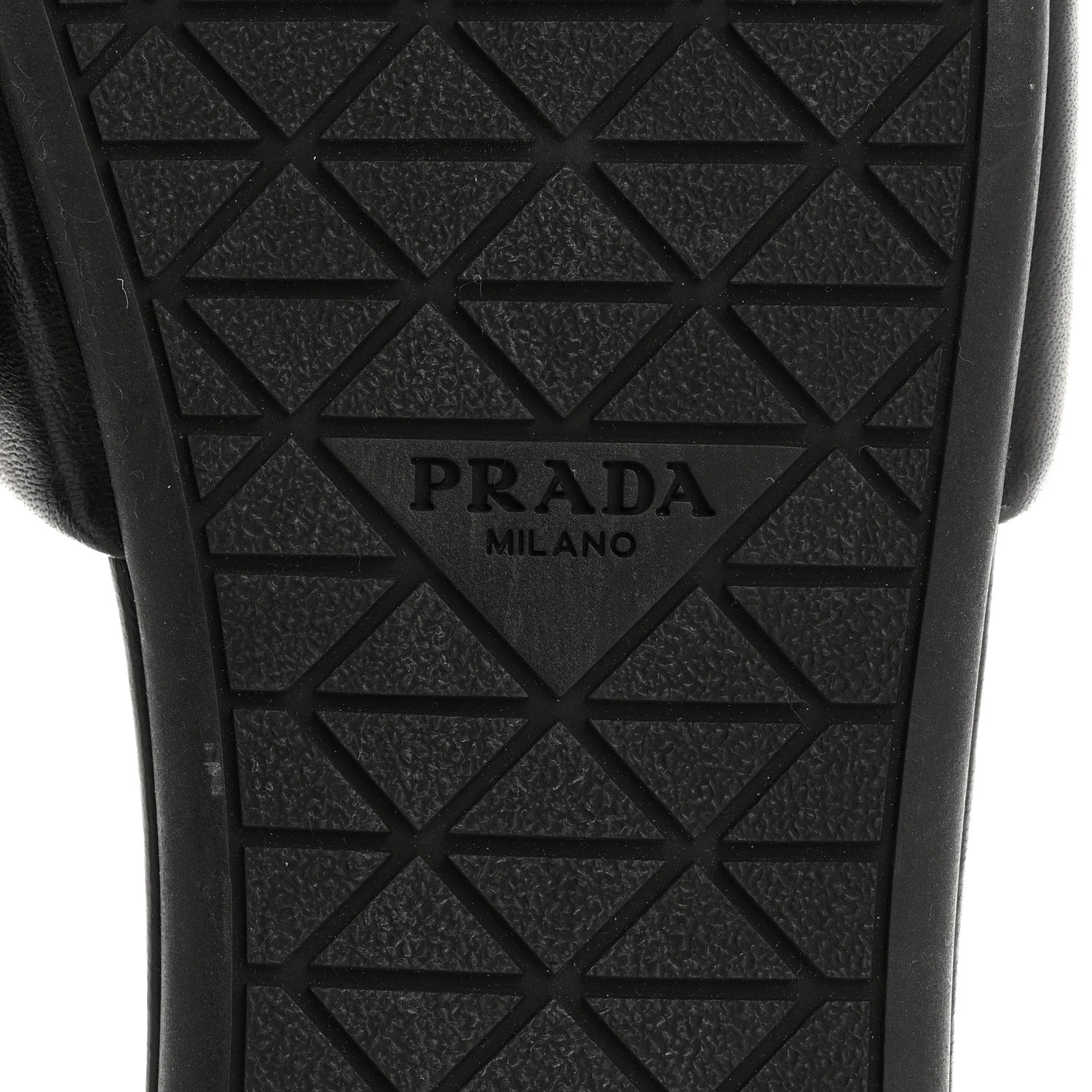 Prada Soft Nappa Metal Triangle Logo Slide Sandals 39 Black 8 of 11