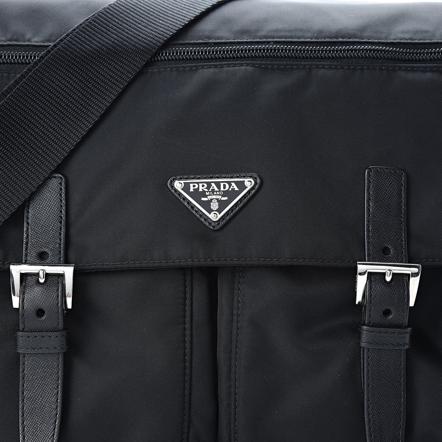 Nylon Vela Messenger Bag Black