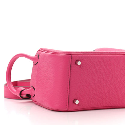 Hermes Taurillon Clemence Mini Lindy 20 Rose Shocking 19 of 23