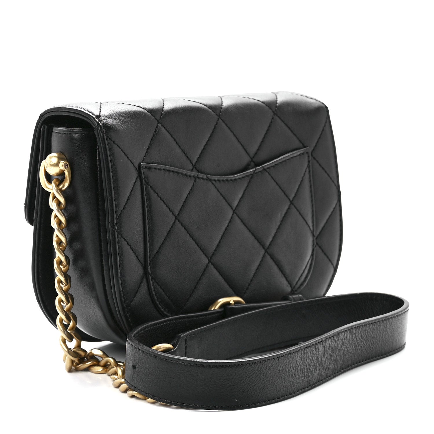 Chanel Calfskin Quilted Moon Messenger Black 3 of 12