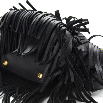 Saint Laurent Calfskin Small Emmanuelle Fringe Hobo Bag Black 9 of 11