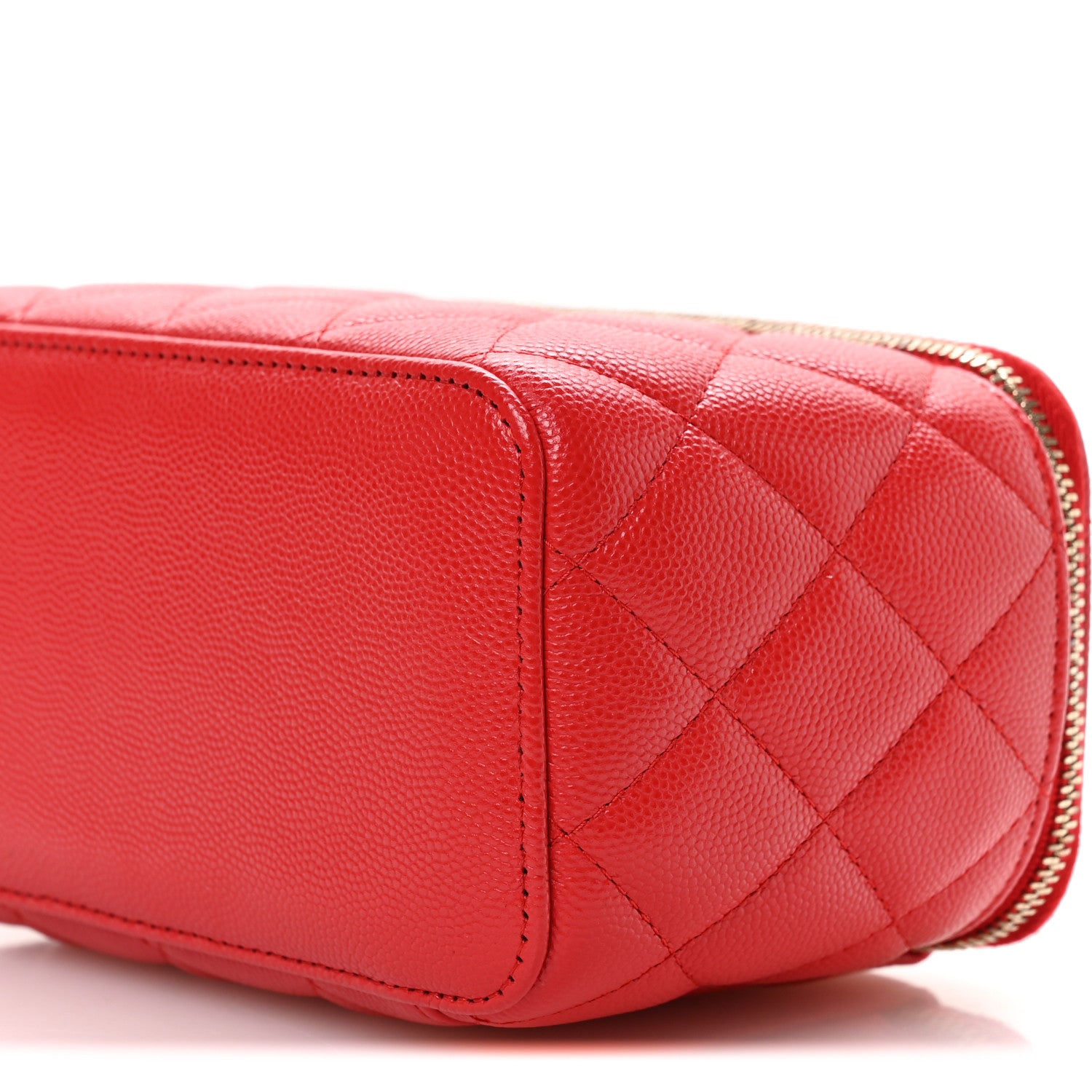 Chanel Caviar Quilted Small Vanity Case With Chain Red 10 of 11