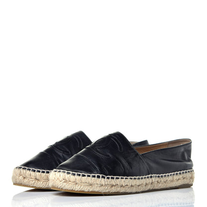 Chanel Lambskin CC Espadrilles 40 Black 3 of 10