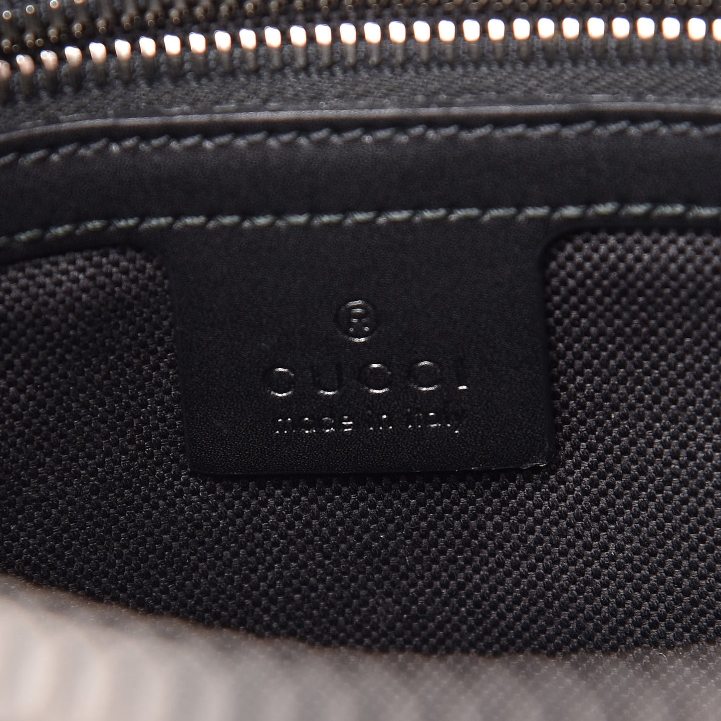GG Supreme Monogram Appia Calfskin Web Flat Messenger Bag Black Grey