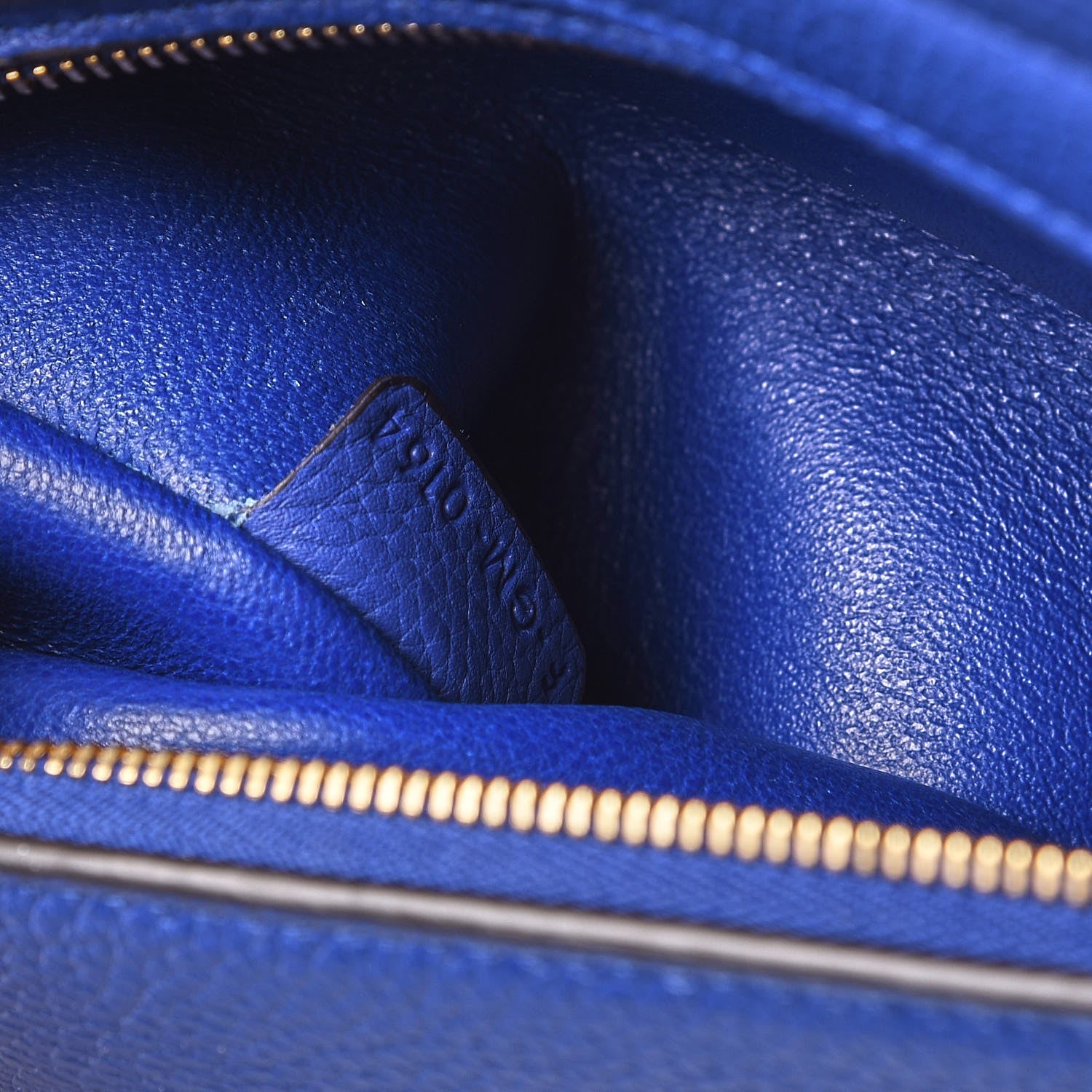 Celine Drummed Calfskin Suede Small Trapeze Indigo 8 of 8