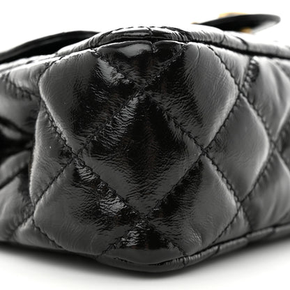 Chanel Shiny Crumpled Calfskin Quilted Small Wavy CC Hobo Black 9 of 11