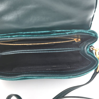 Saint Laurent Velvet Y Quilted Monogram Toy Loulou Crossbody Bag Dark Ottanio 5 of 15