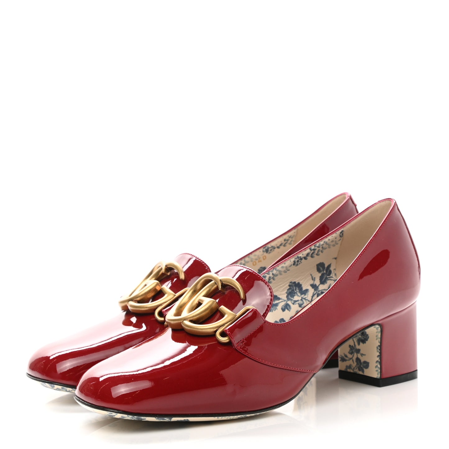 Vernice GG Victoire 55mm Loafer Pumps 37.5 Hibiscus Red