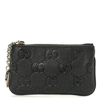 Gucci Guccissima GG Emblem Zip Key Case Black 1 of 8