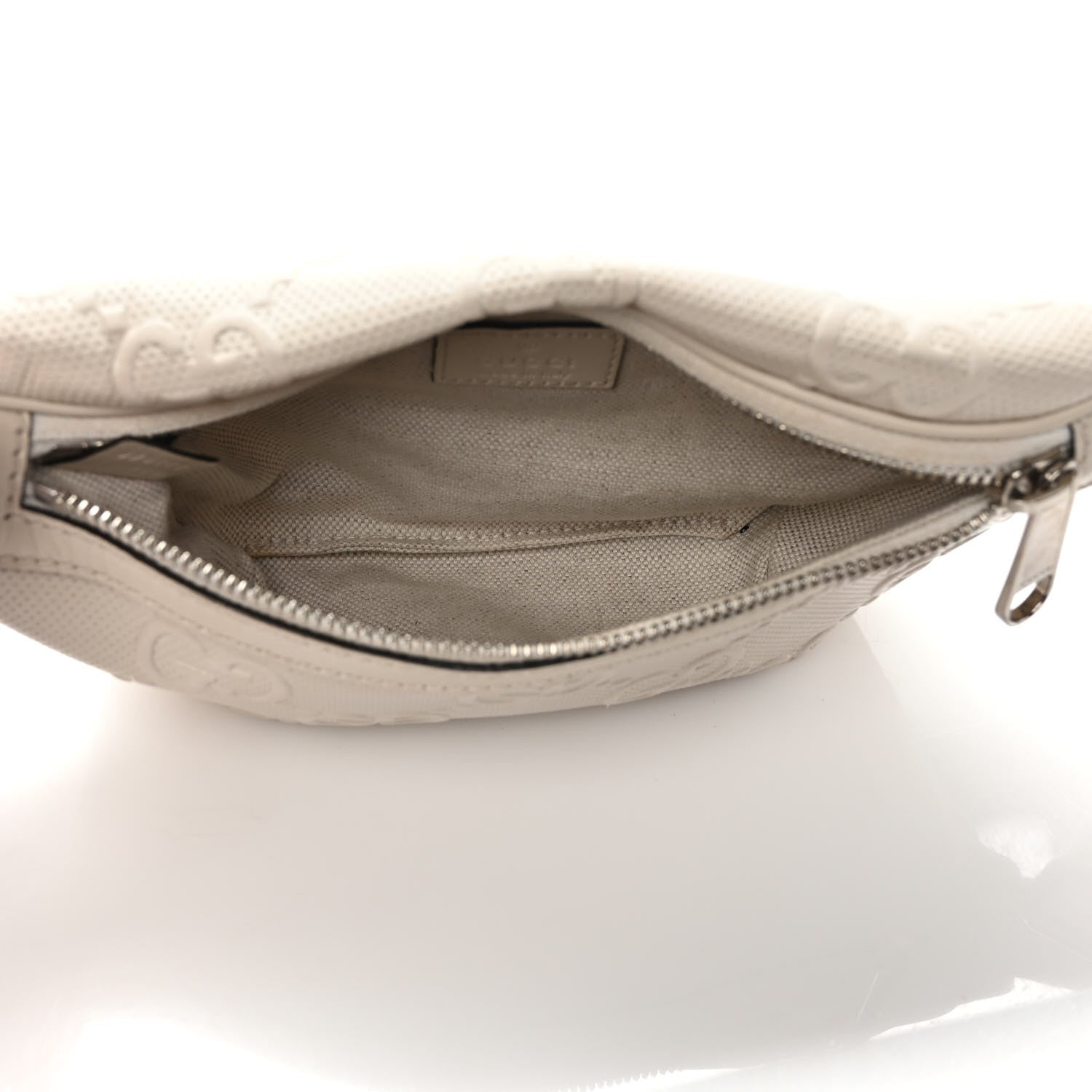 Gucci Calfskin GG Tennis Embossed Belt Bag Mystic White 5 of 9
