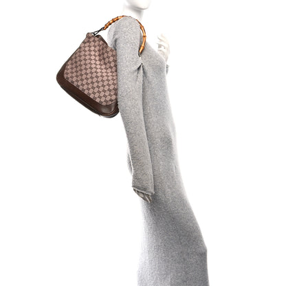 Gucci Monogram Bamboo Top Handle Bag Brown Pink 2 of 13
