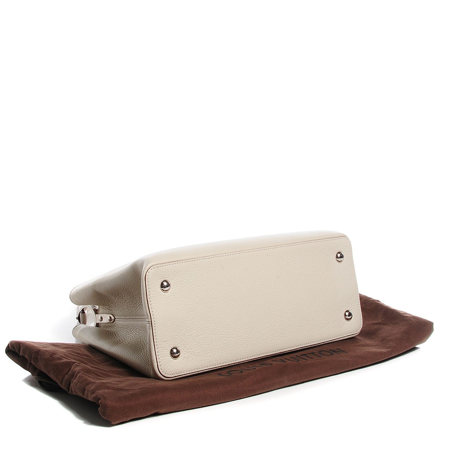 Louis Vuitton Taurillon Capucines MM Blanc Casse 4 of 7